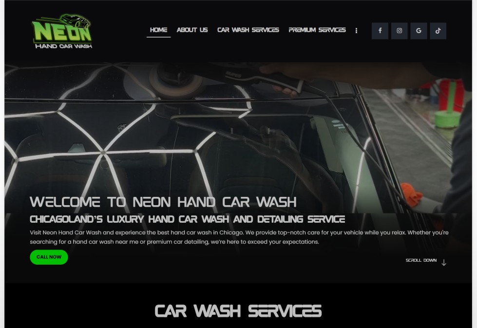 Neon carwash